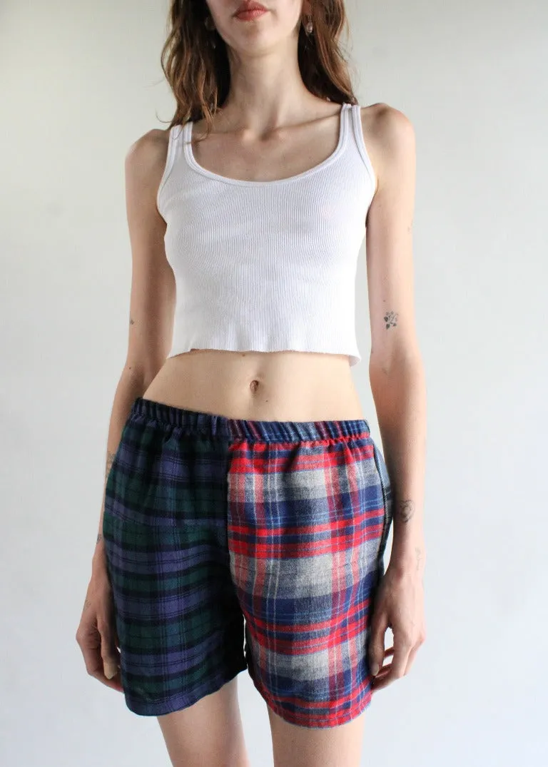 RCYCLD Flannel Pieced Shorts