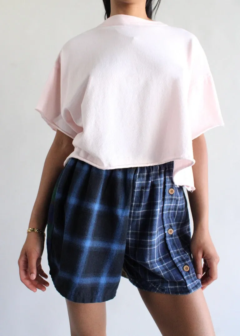 RCYCLD Flannel Pieced Shorts