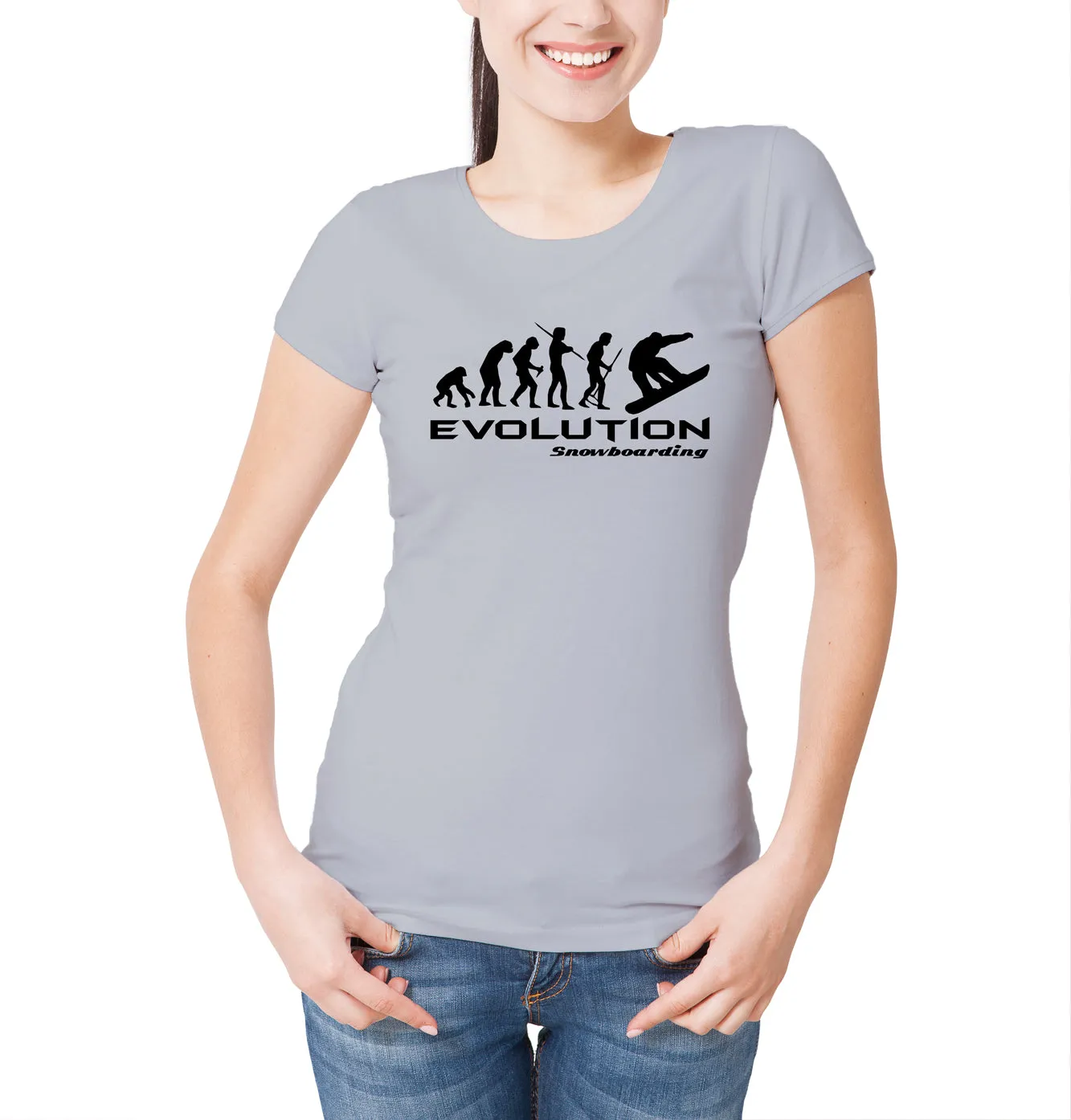 Reality Glitch Evolution of Snowboarding Womens T-Shirt