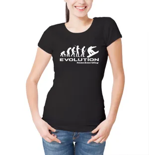 Reality Glitch Evolution of Snowboarding Womens T-Shirt