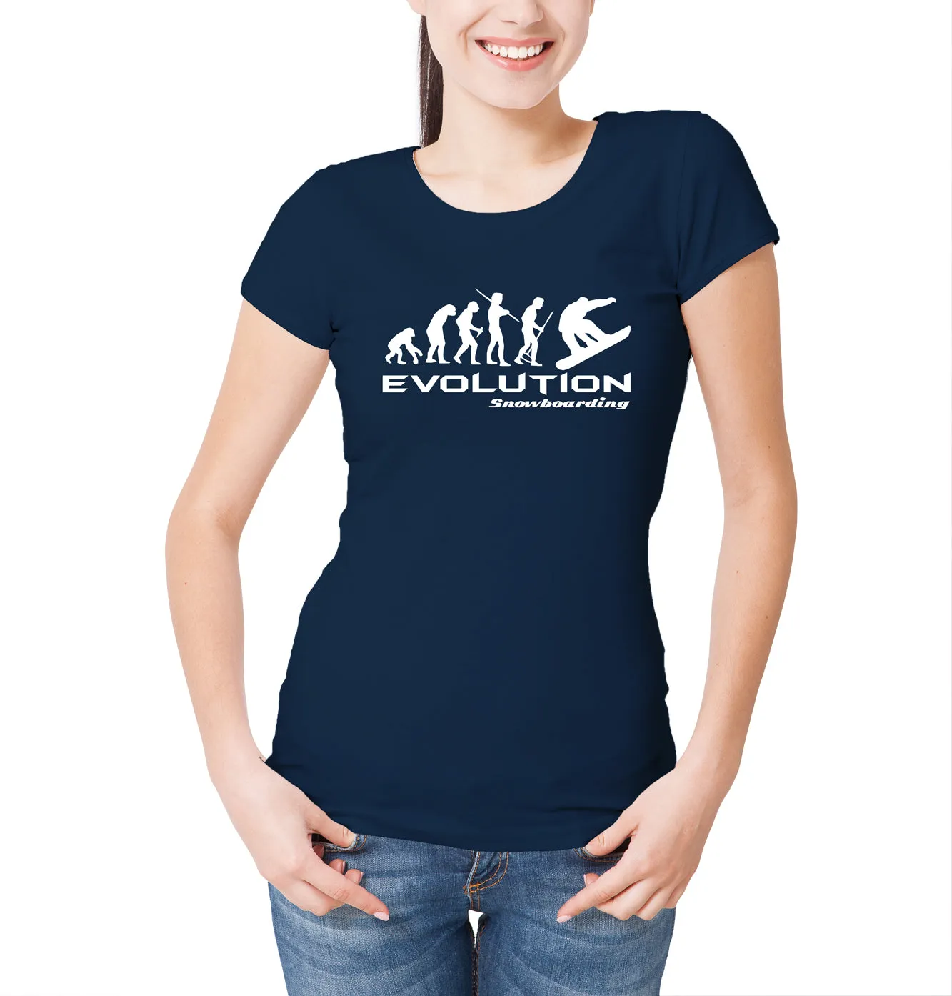 Reality Glitch Evolution of Snowboarding Womens T-Shirt