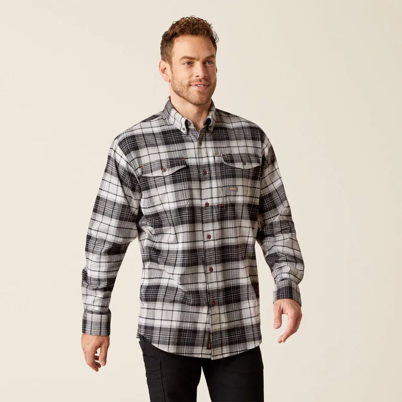 Rebar Flannel DuraStretch Work Shirt - Charcoal Grey - 10051973