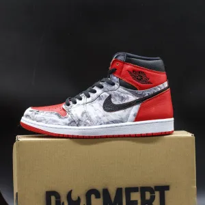 Red and White Marble Jordan 1 High