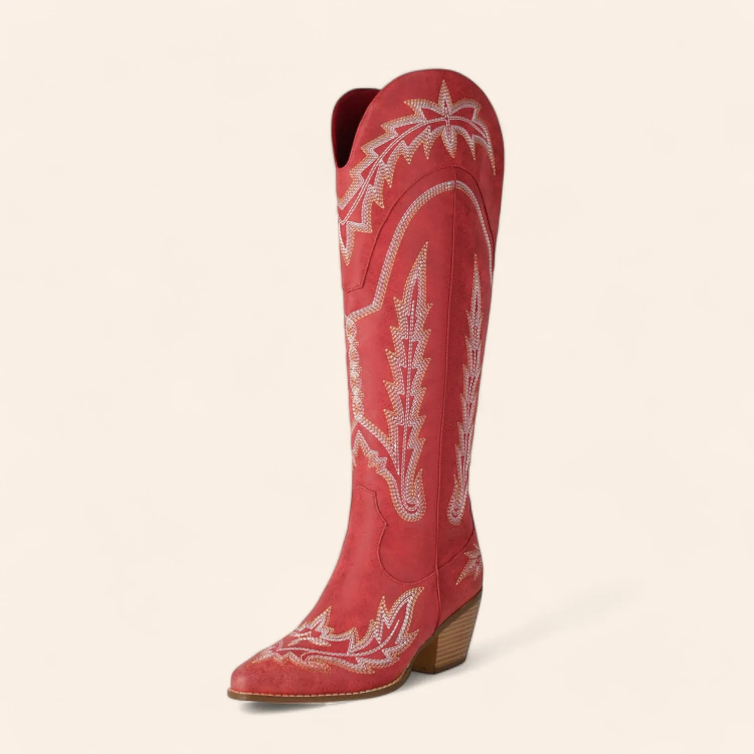 Red cowboy boots - Washed-out style - N°91