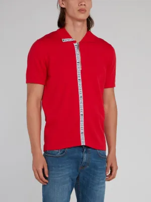 Red Logo Tape Polo Shirt