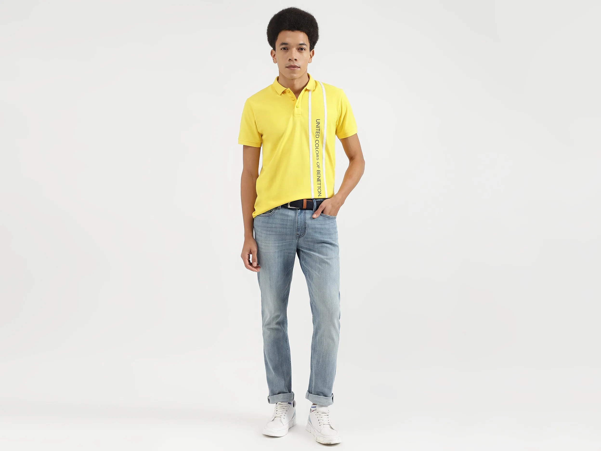 Regular Fit Polo Neck Printed T-Shirts
