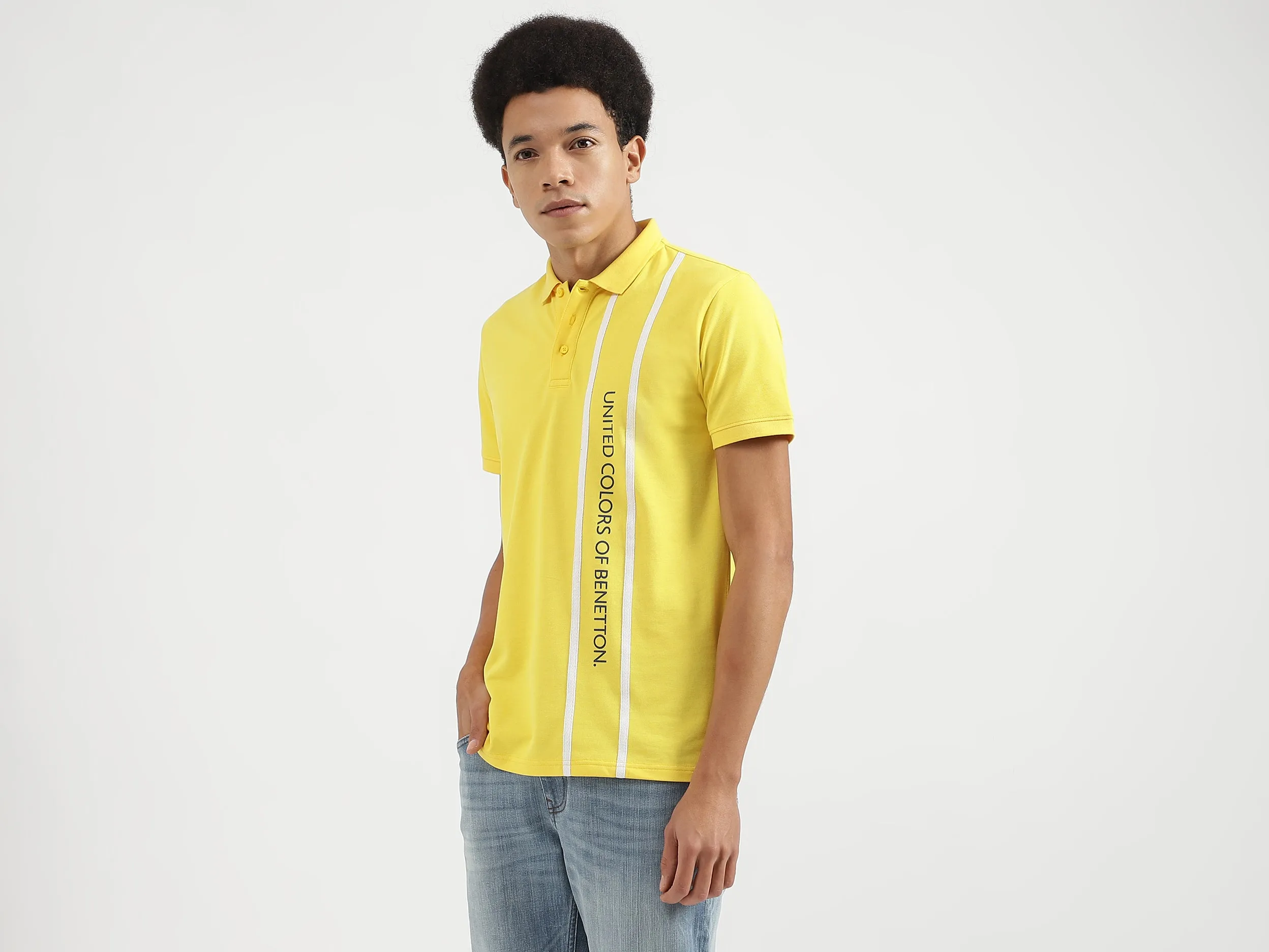 Regular Fit Polo Neck Printed T-Shirts