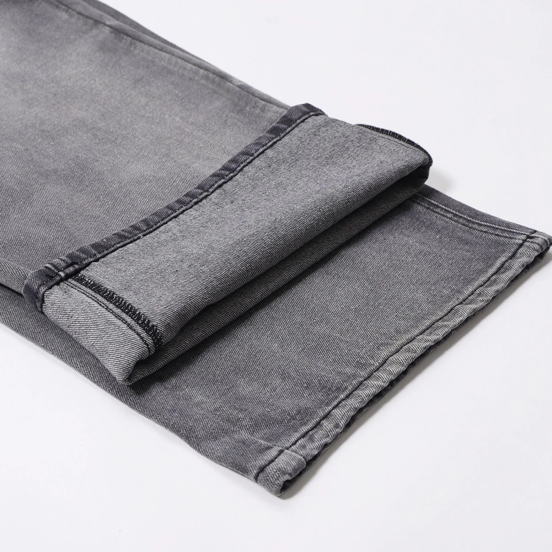 Relaxed Fit Wash Denim Gray Jeans
