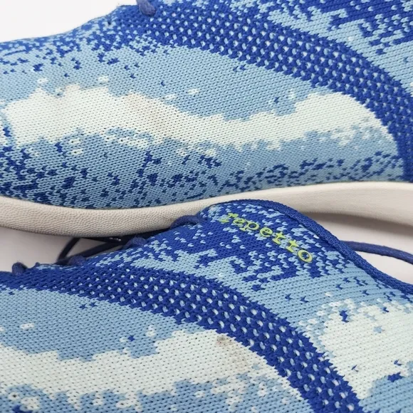 Repetto Blue &amp; White Fabric Sneakers Size 7.5