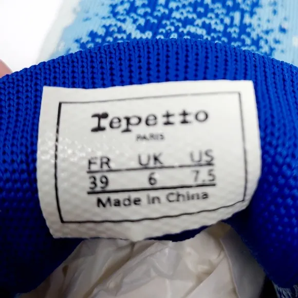 Repetto Blue &amp; White Fabric Sneakers Size 7.5