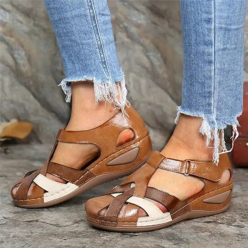 Retro Walking Wedge Sandals