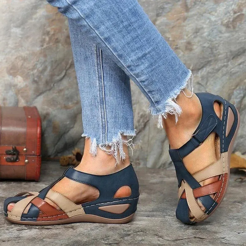 Retro Walking Wedge Sandals