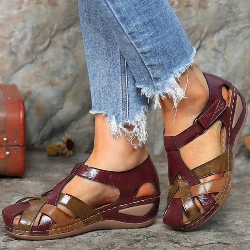 Retro Walking Wedge Sandals