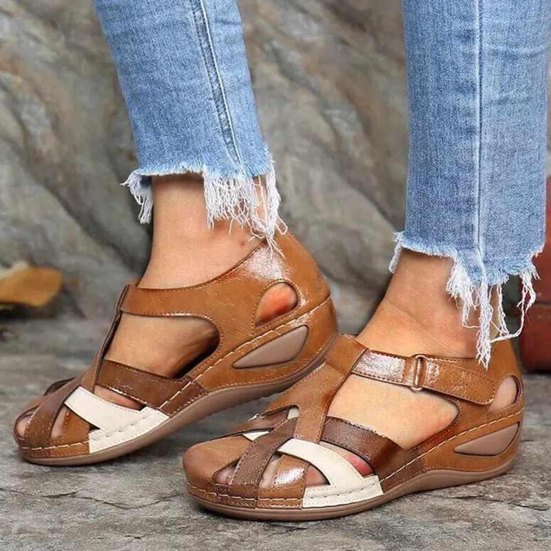Retro Walking Wedge Sandals