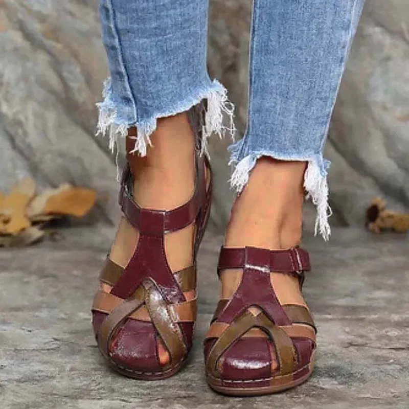 Retro Walking Wedge Sandals