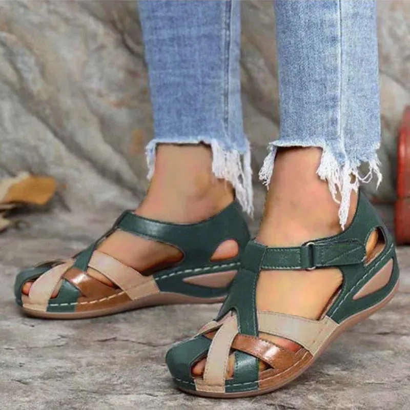 Retro Walking Wedge Sandals