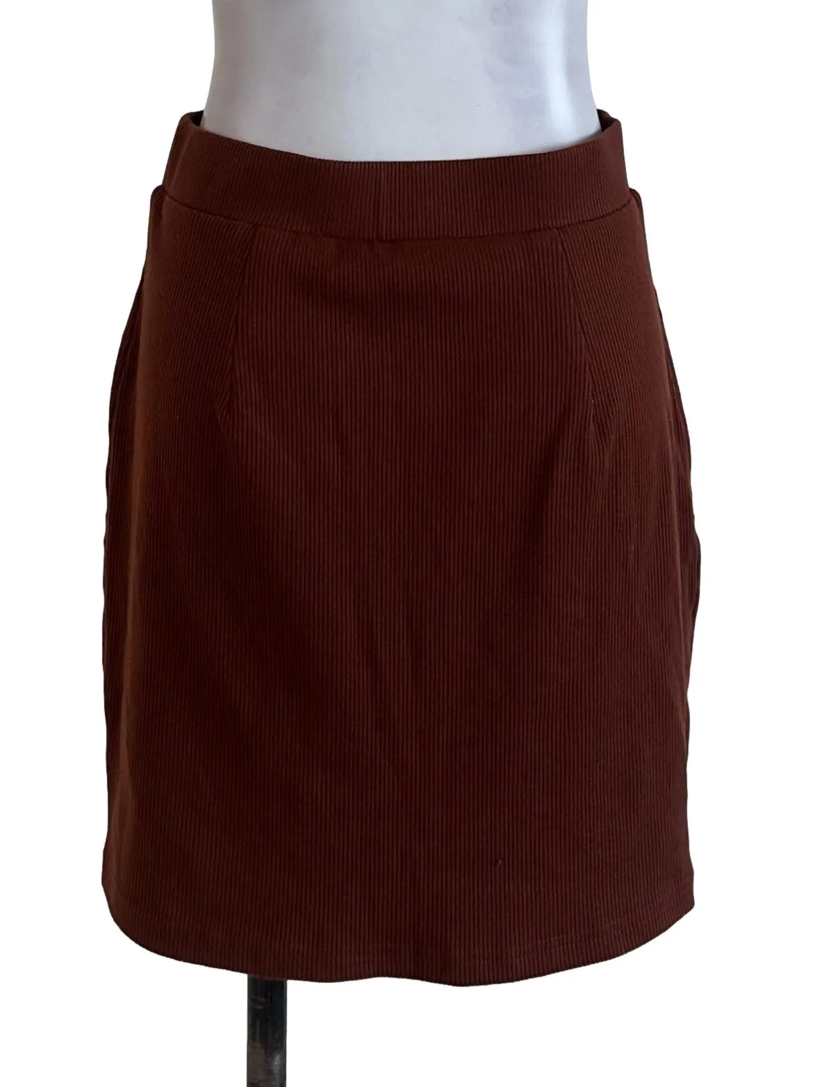 Rich Brown Red Knit Skirt