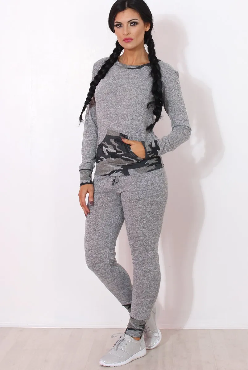 Rihan Light Grey Camouflage Loungewear Set