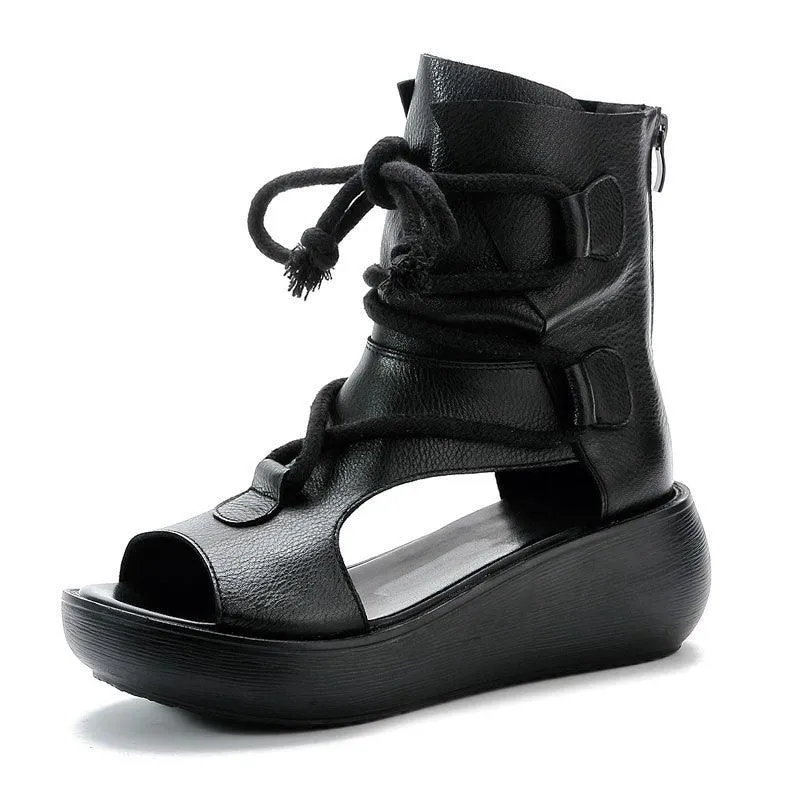 Roman Sandal casual thick bottom wedge heel comfortable Martin boots