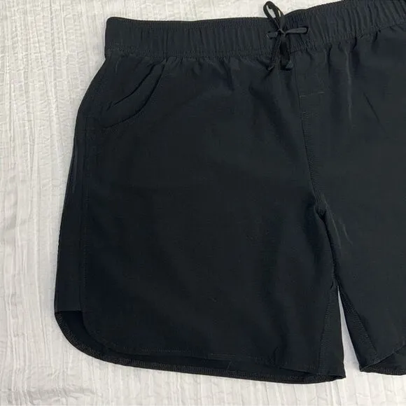ROXY 14 Black White Logo Wave Board Shorts