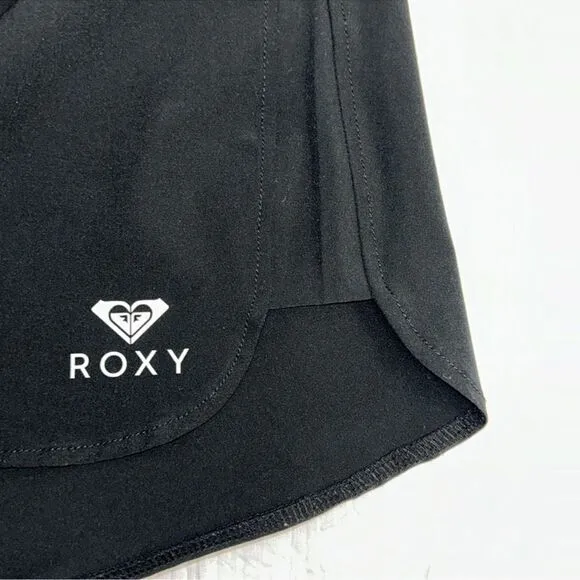 ROXY 14 Black White Logo Wave Board Shorts