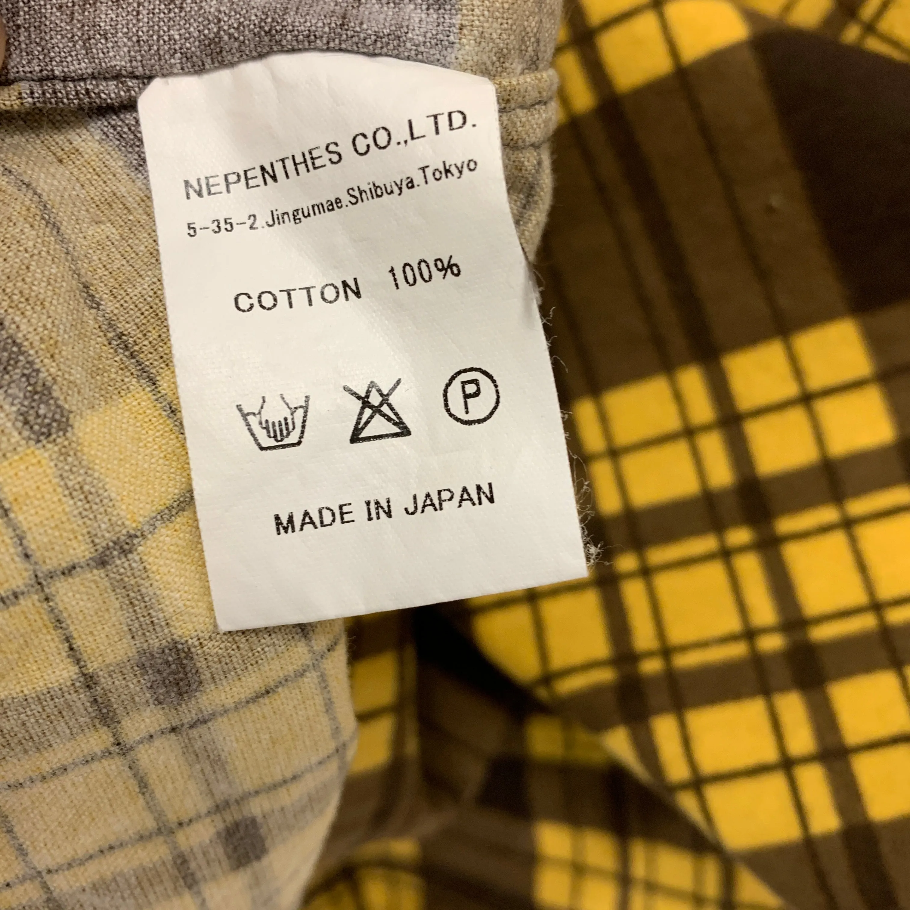 [S] Needles Flannel BD Shirt Yellow Brown