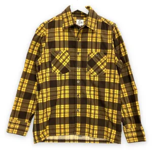 [S] Needles Flannel BD Shirt Yellow Brown
