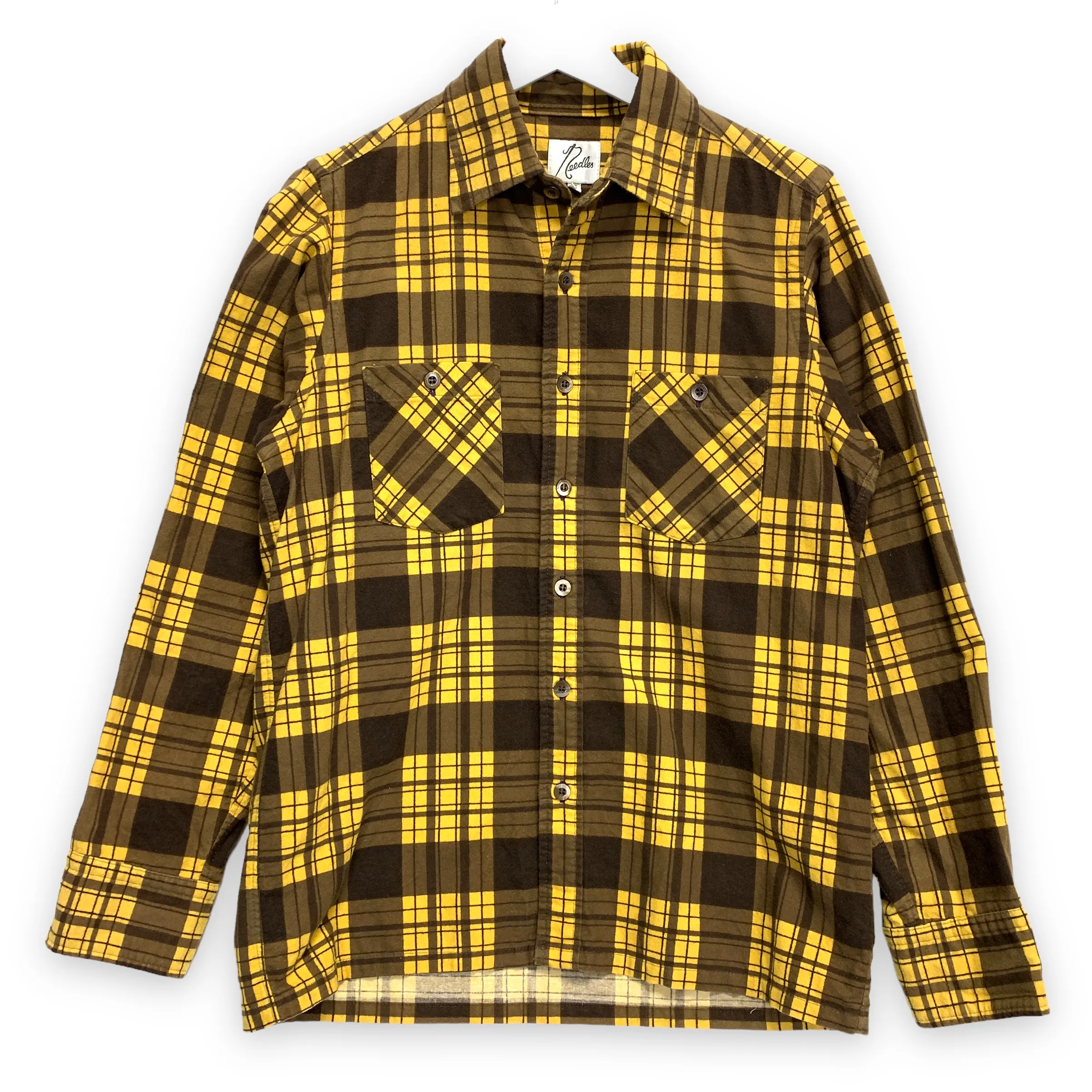 [S] Needles Flannel BD Shirt Yellow Brown