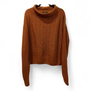 Saint   Sofia Glen‎ Cable Knit Rust Cowl Neck Alpaca &amp; Wool Cozy Sweater Large