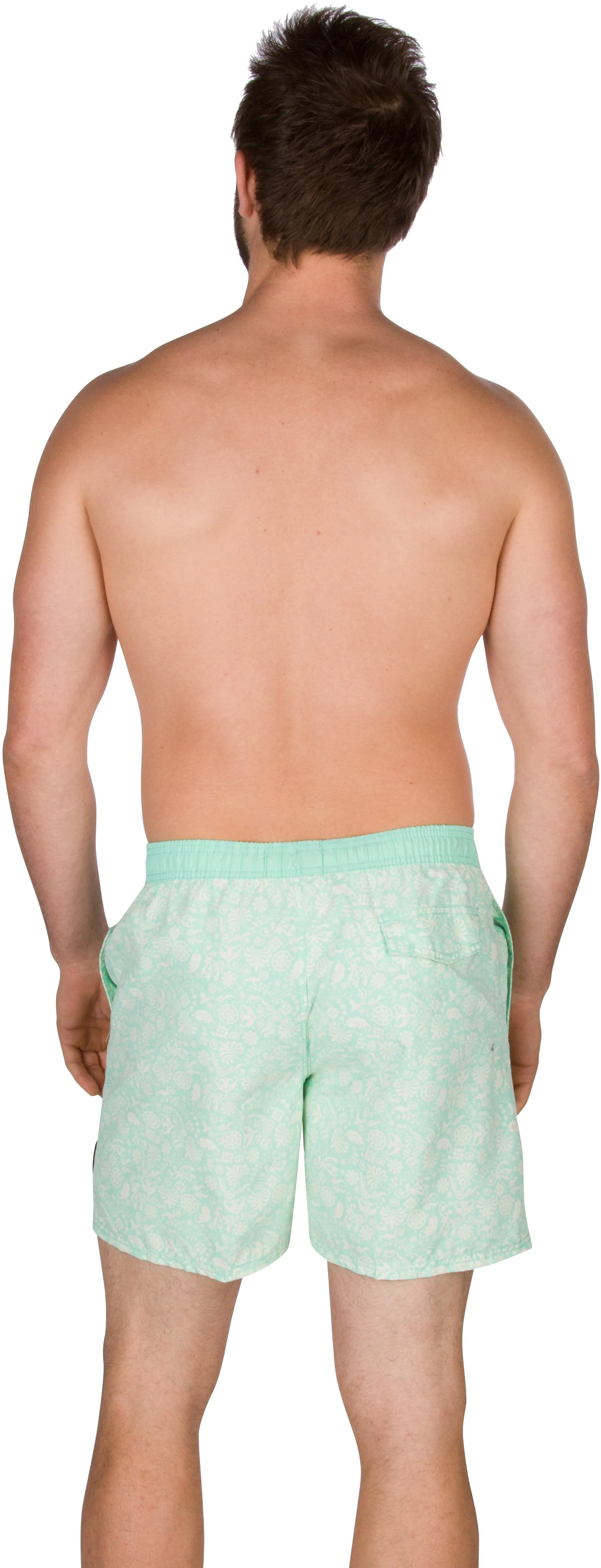 Sakkas Mens Eli Ebru Pattern Floral Marbling Skate Surf Board Short / Swim Trunks