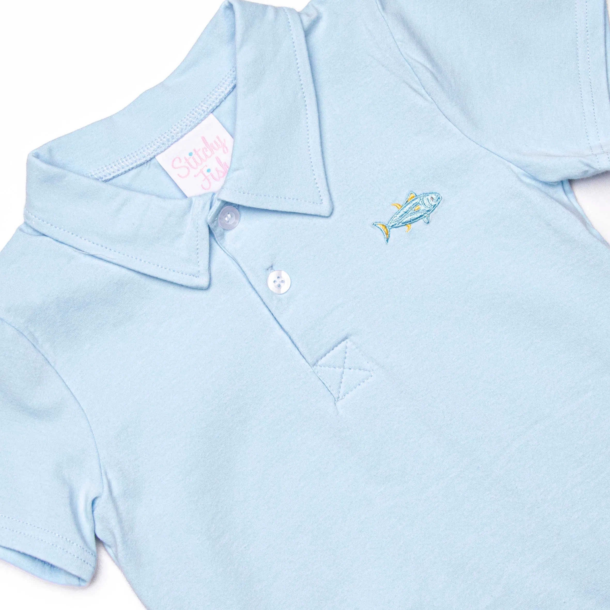 Saltwater Single Embroidered Polo, Blue