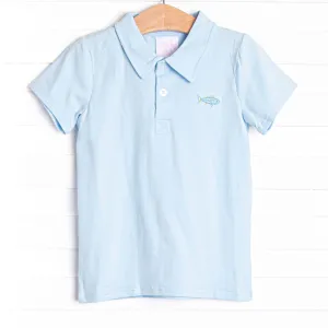 Saltwater Single Embroidered Polo, Blue