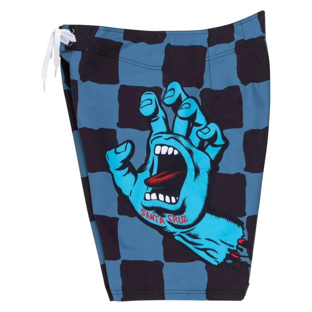 Santa Cruz Board Shorts Screaming Hand - Dusty Blue Check