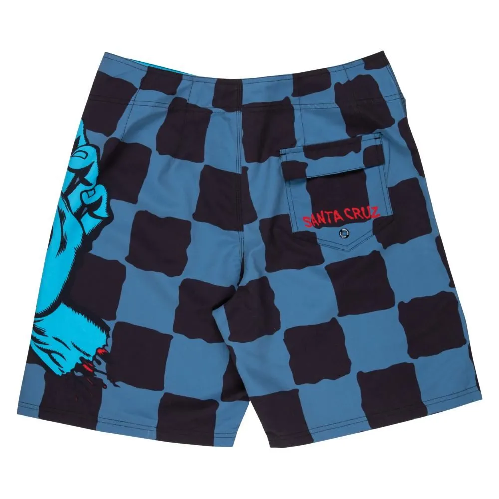 Santa Cruz Board Shorts Screaming Hand - Dusty Blue Check