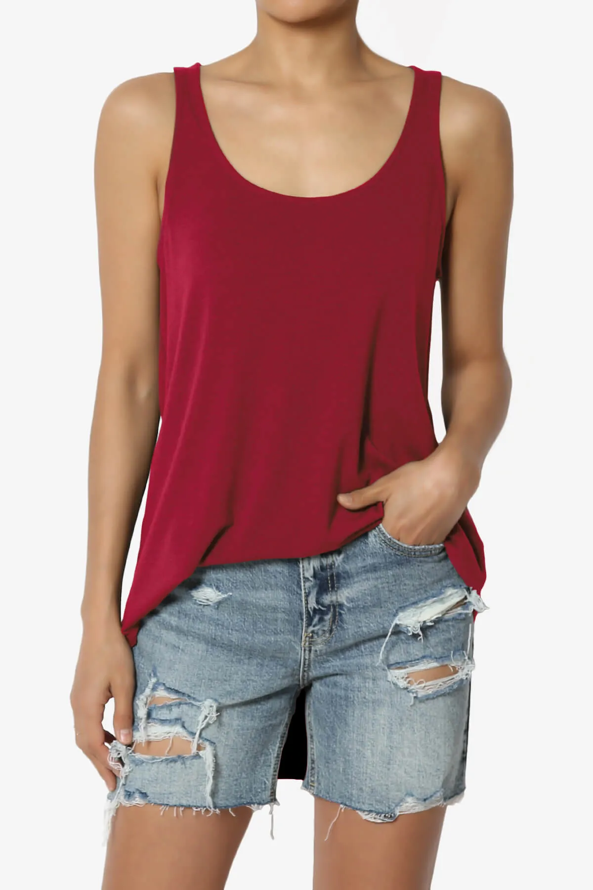 Santo Scoop Neck Loose Fit Tank Top