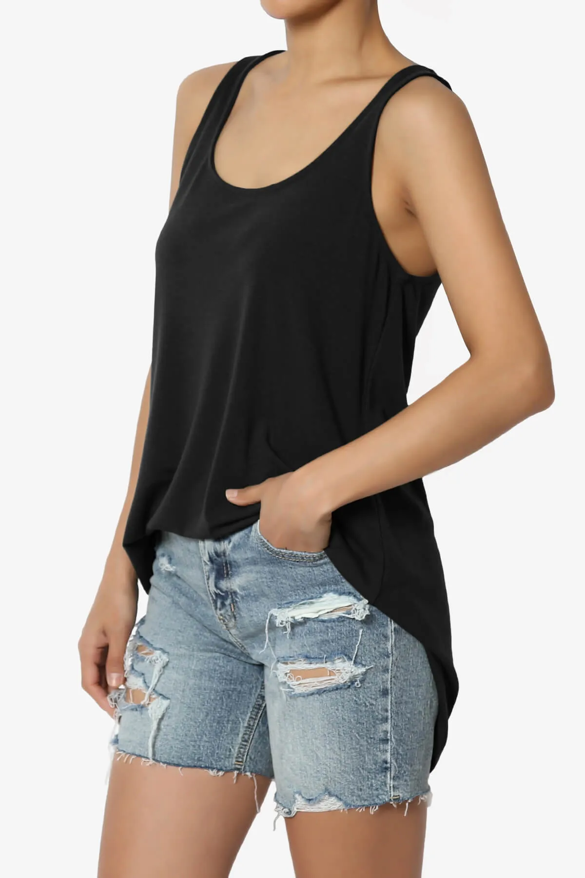 Santo Scoop Neck Loose Fit Tank Top