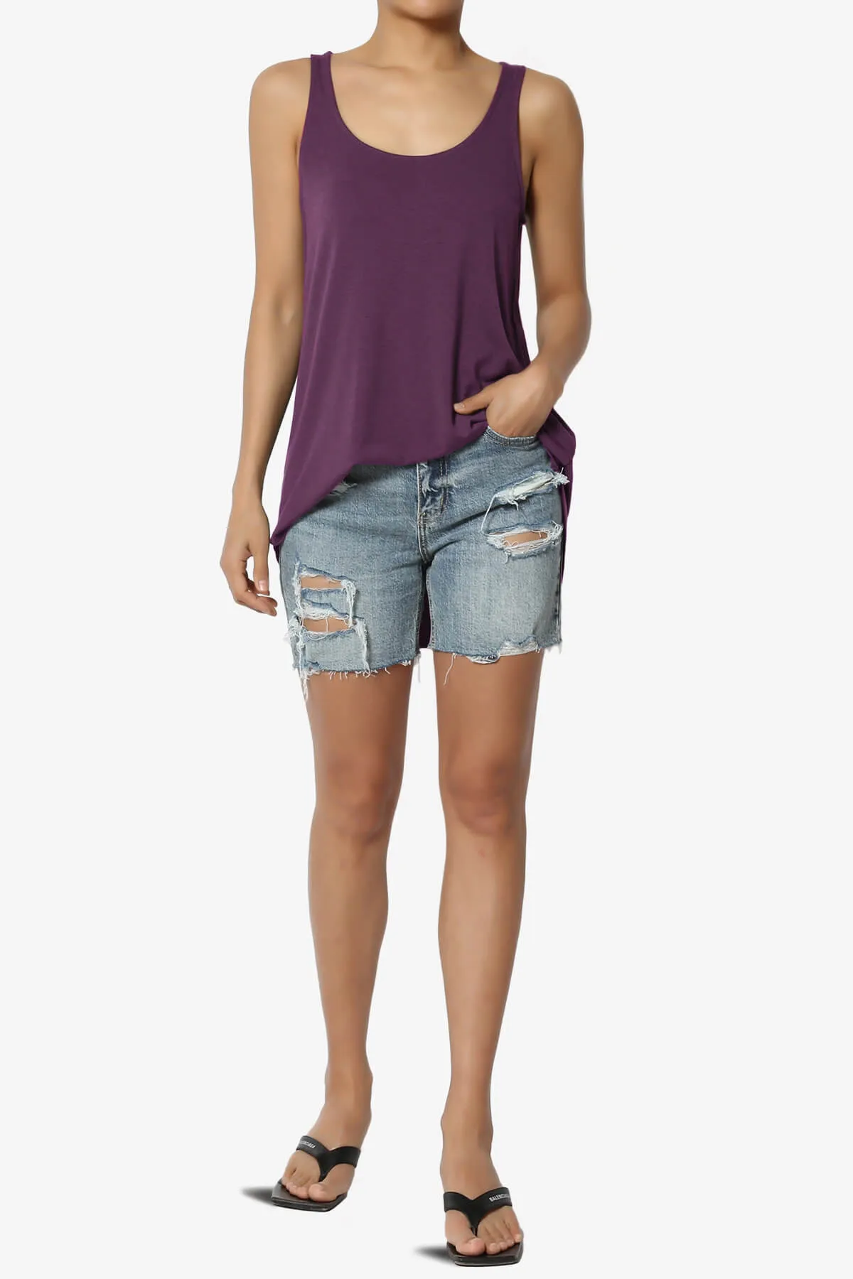 Santo Scoop Neck Loose Fit Tank Top