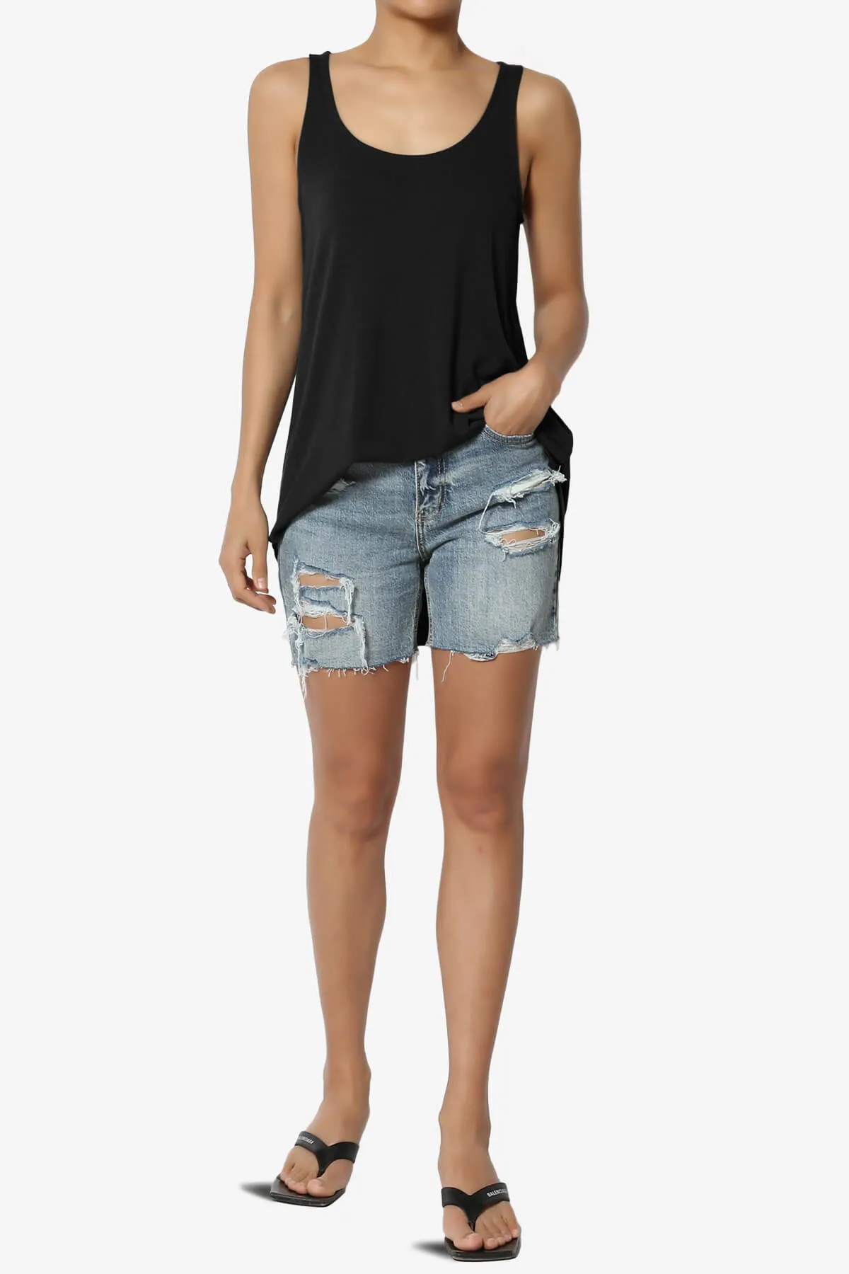 Santo Scoop Neck Loose Fit Tank Top