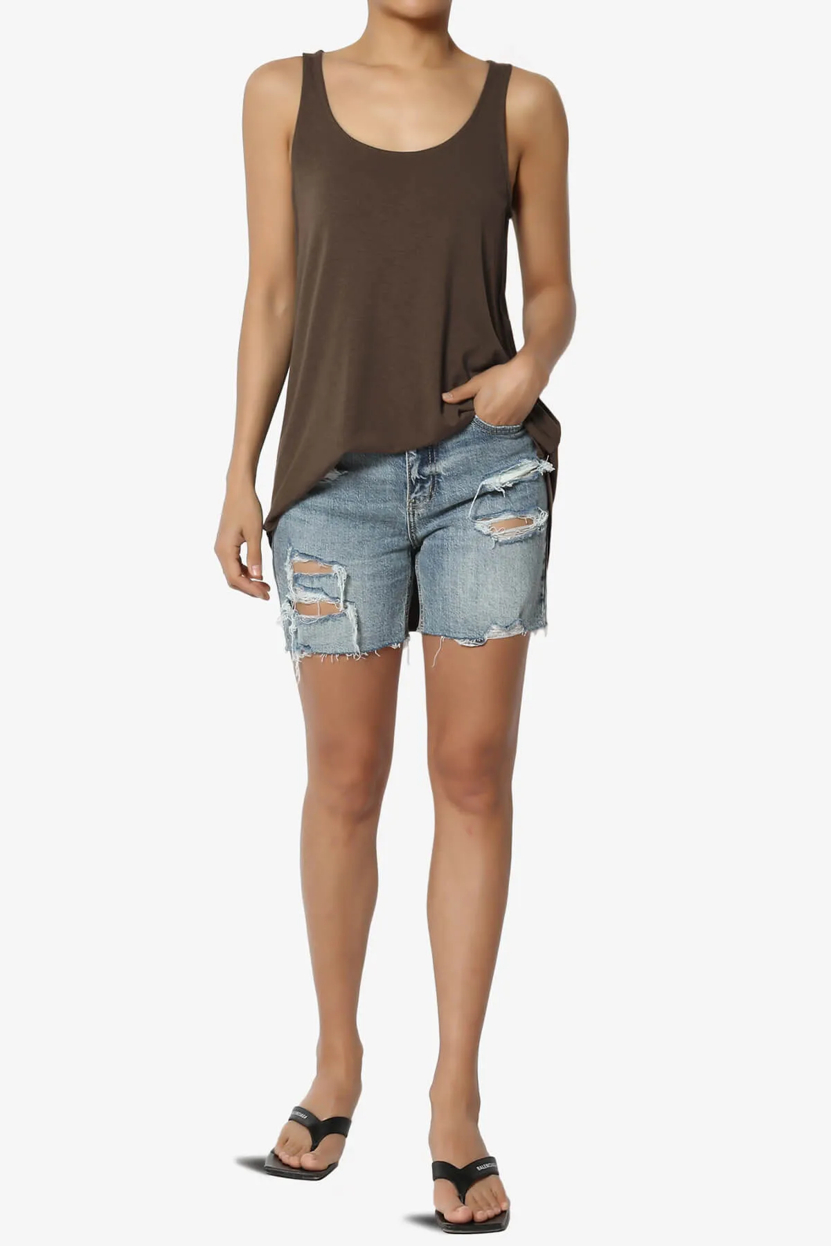 Santo Scoop Neck Loose Fit Tank Top