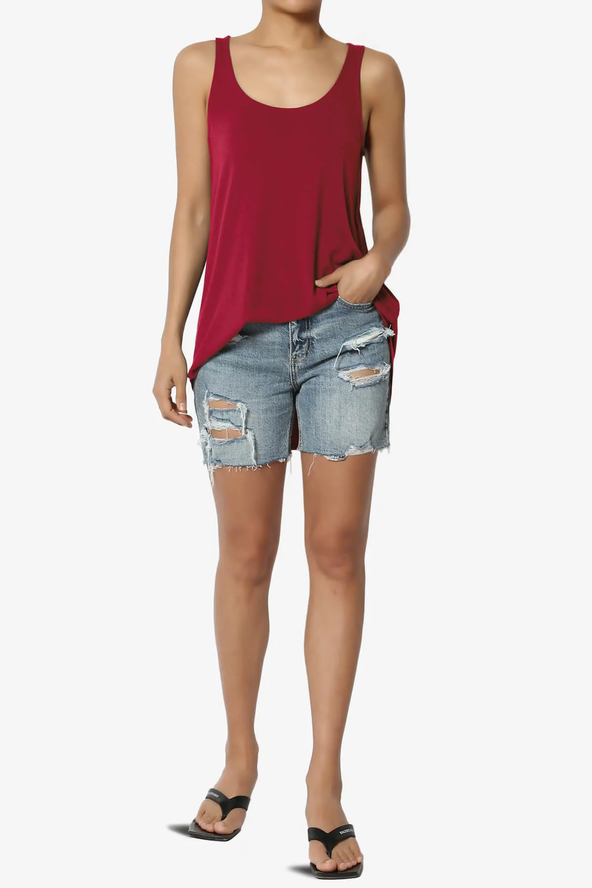Santo Scoop Neck Loose Fit Tank Top