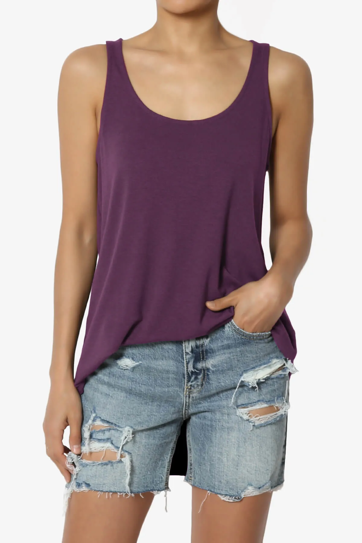 Santo Scoop Neck Loose Fit Tank Top