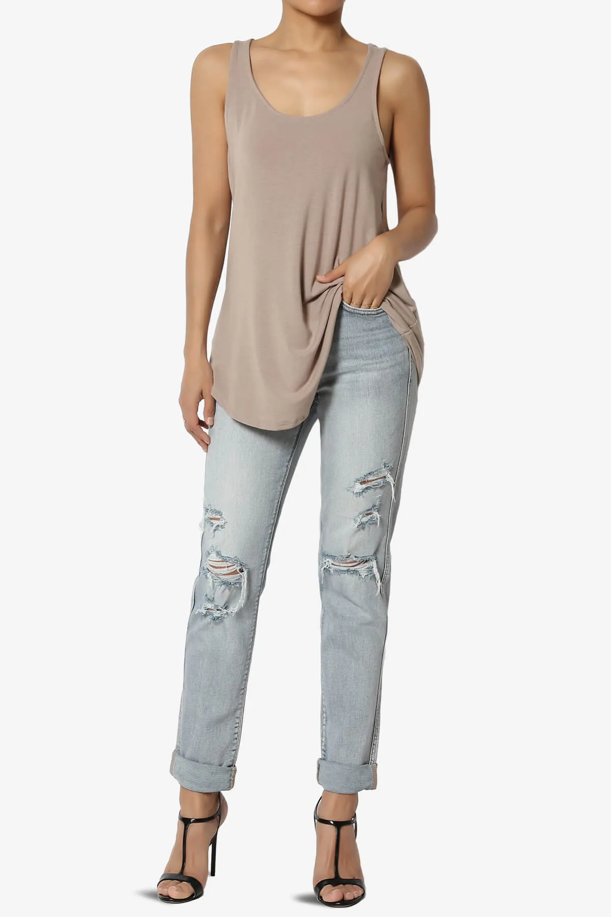 Santo Scoop Neck Loose Fit Tank Top