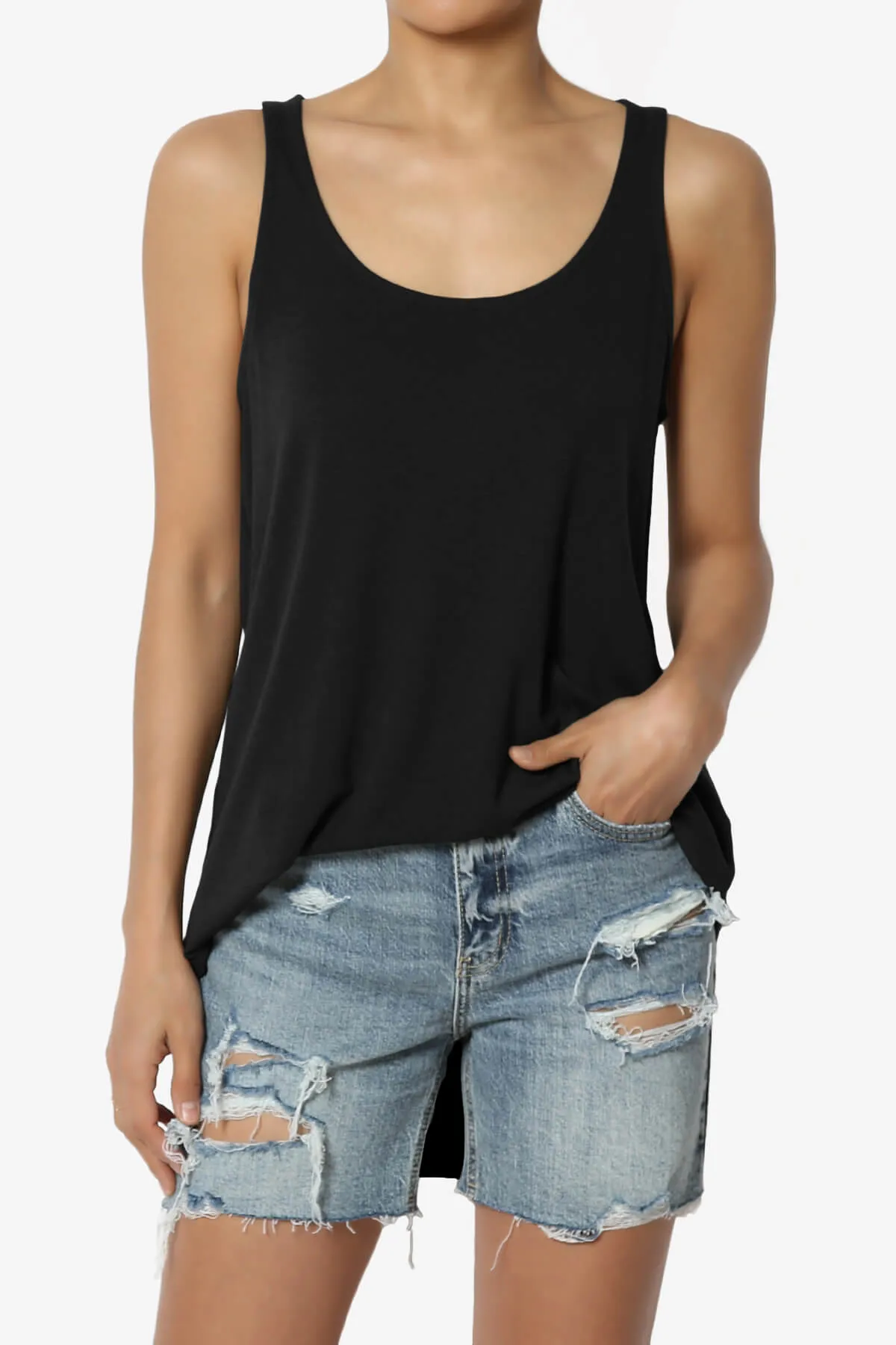 Santo Scoop Neck Loose Fit Tank Top