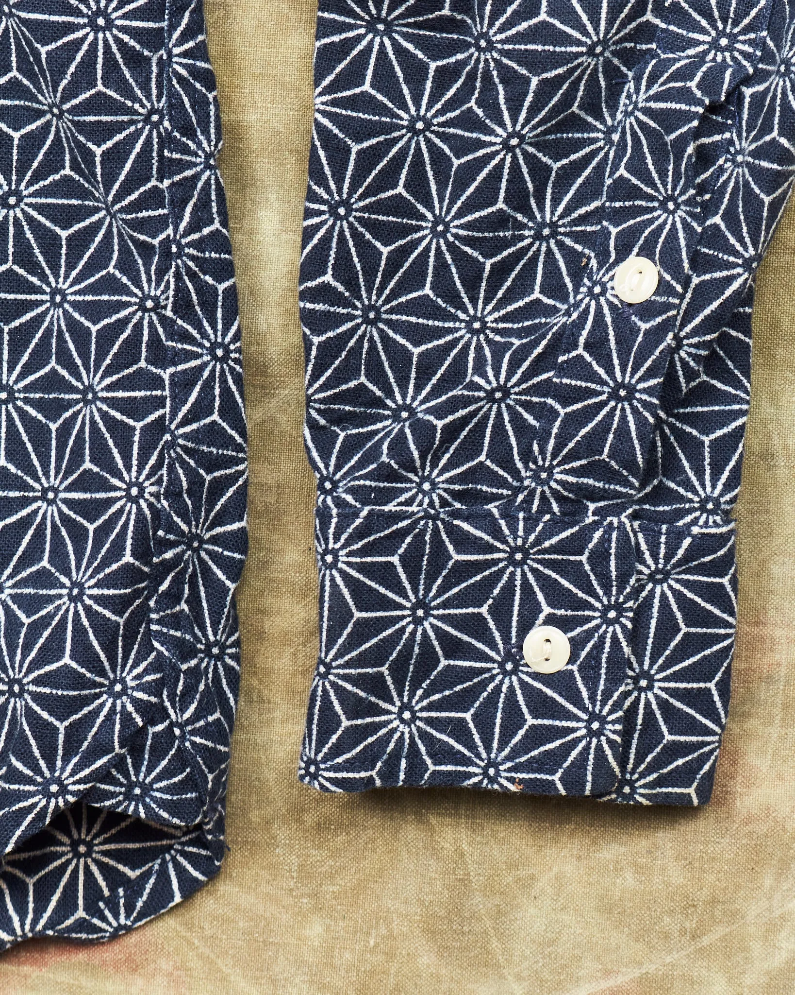 Second Hand 3sixteen Indigo Asanoha Pattern Shirt Size M