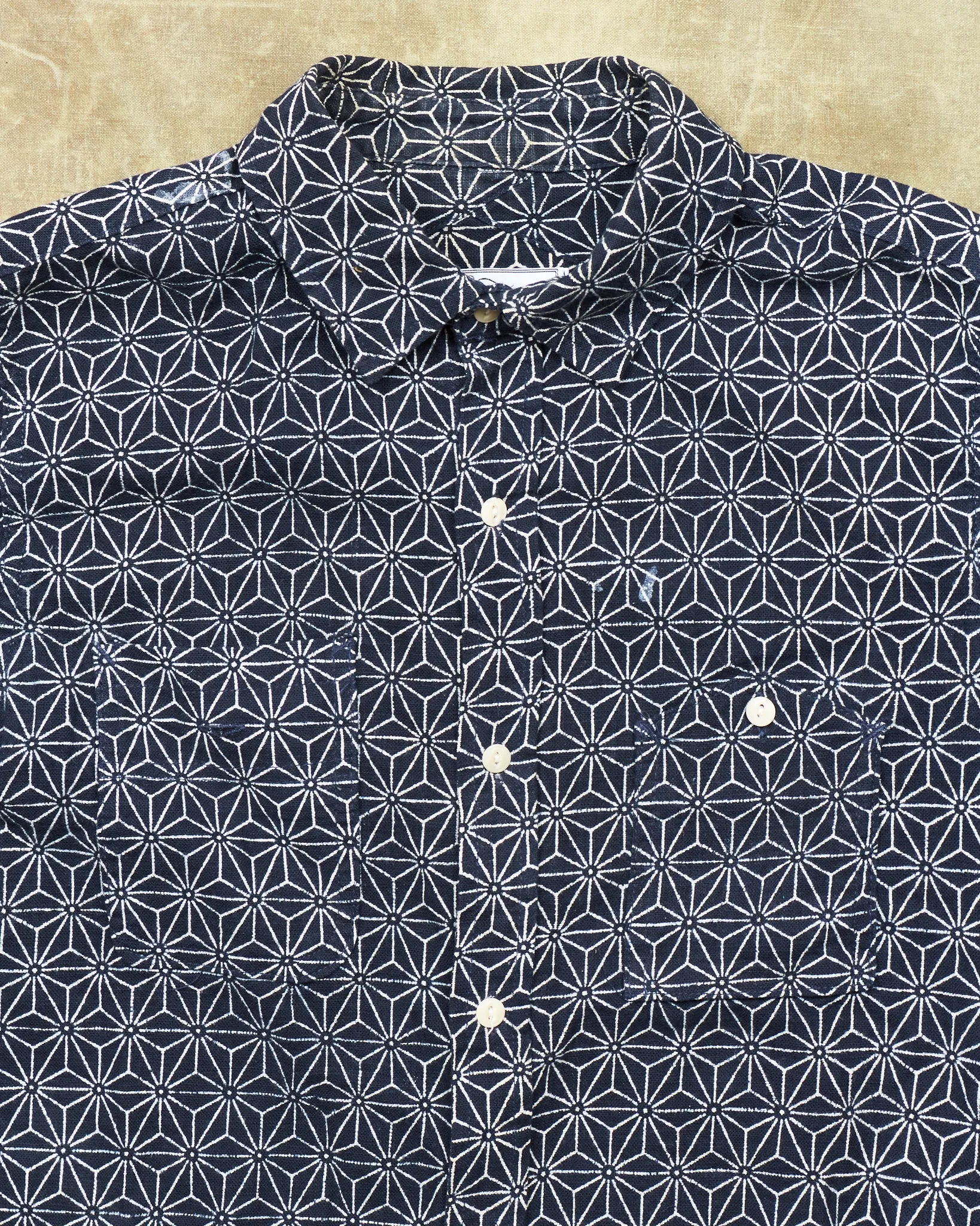 Second Hand 3sixteen Indigo Asanoha Pattern Shirt Size M