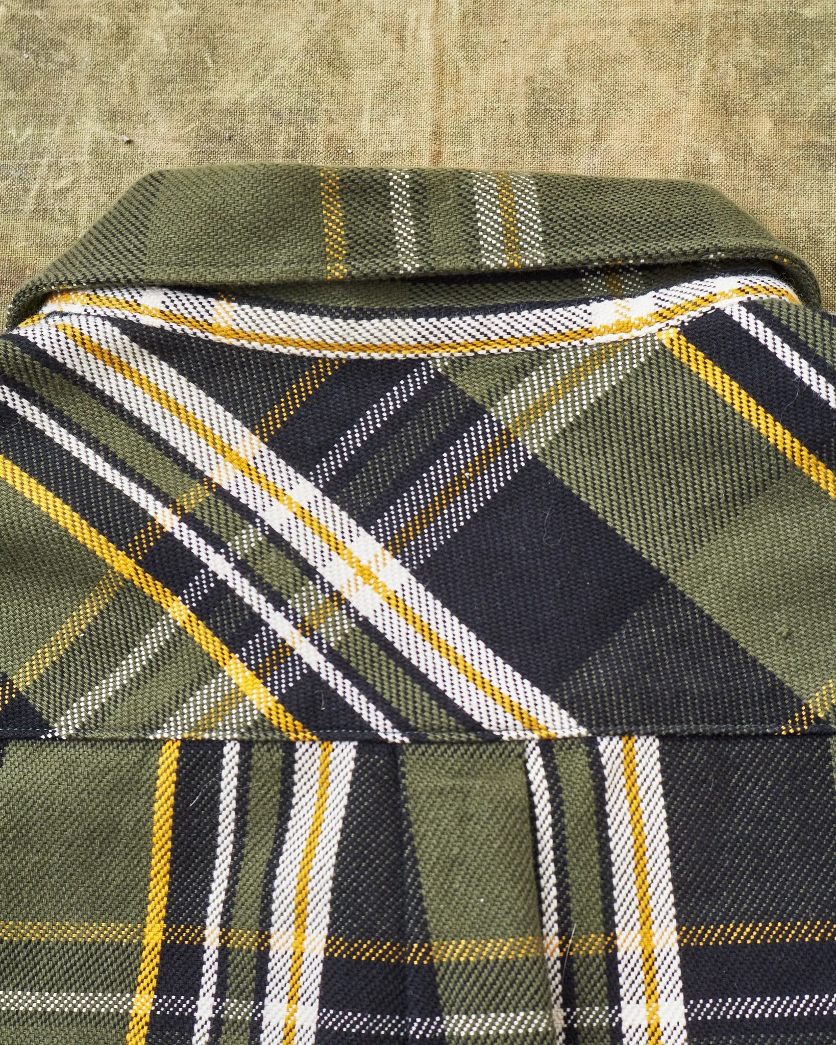 Second Hand Indigofera Webster Flannel Shirt Twill Check Green/Black/White/Yellow Size L