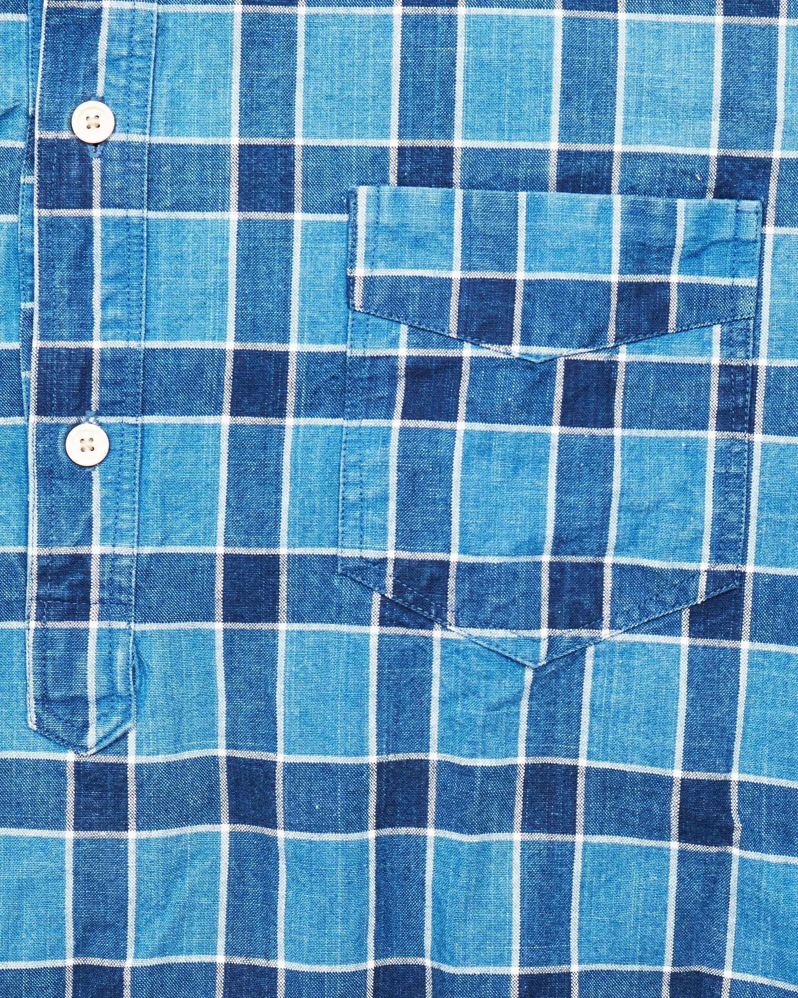 Second Hand Levi's Vintage Clothing Indigo Dyed Checked Shirt Size M