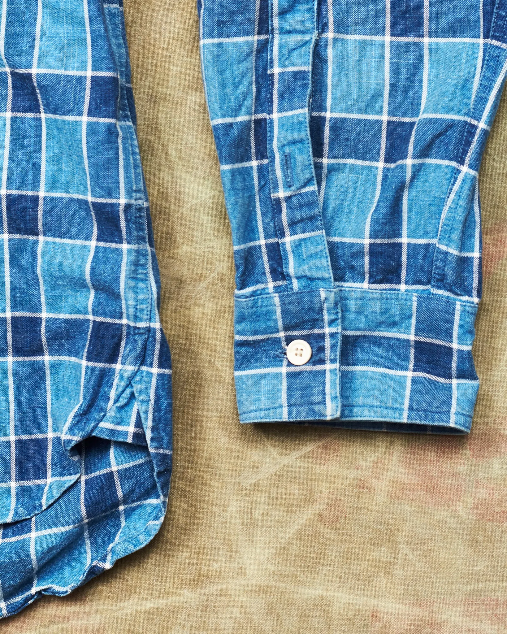 Second Hand Levi's Vintage Clothing Indigo Dyed Checked Shirt Size M