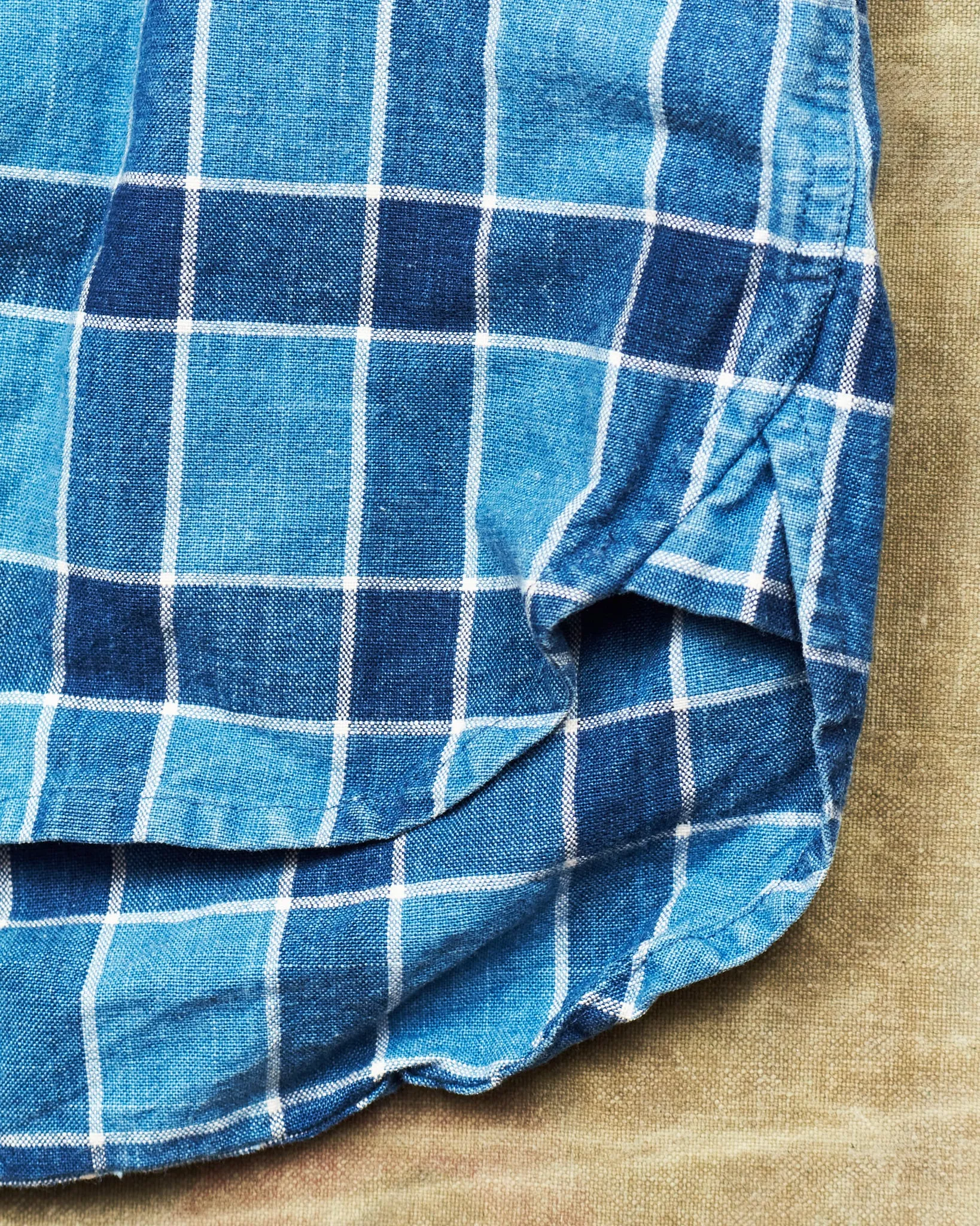 Second Hand Levi's Vintage Clothing Indigo Dyed Checked Shirt Size M