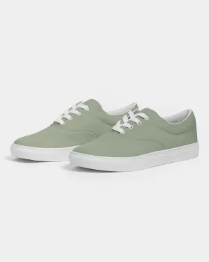 Shaded Pale Pastel Warm Green Gray Canvas Sneakers | Women's | C15M0Y30K30